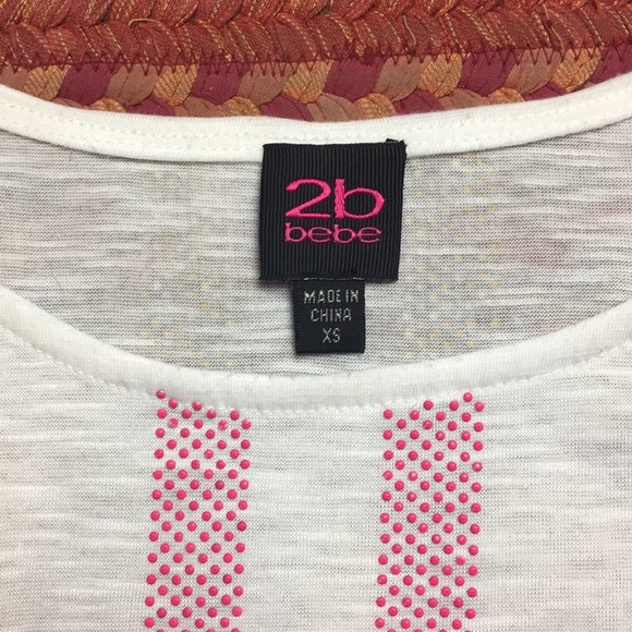 ๐ฅ VERTICAL PINK STRIPE POCKET BOXY TANK 2B BEBE - Picture 2 of 6